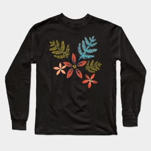 Cute Pine & Poinsettia Long Sleeve T-Shirt